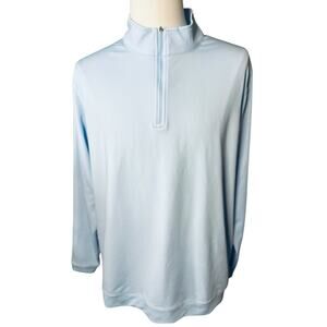 Peter Millar Perth Sugar Stripe Performance 1/4 Zip Mens 2XL Blue “The Pipes”